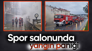 Spor salonunda yangın dumana boğdu
