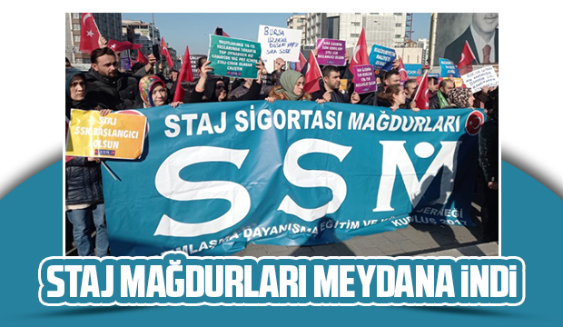 Staj mağdurlarından eylem