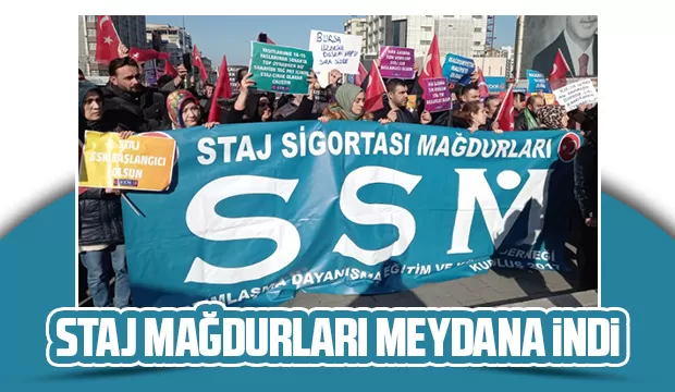 Staj mağdurlarından eylem