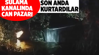 Sulama kanalına uçtu