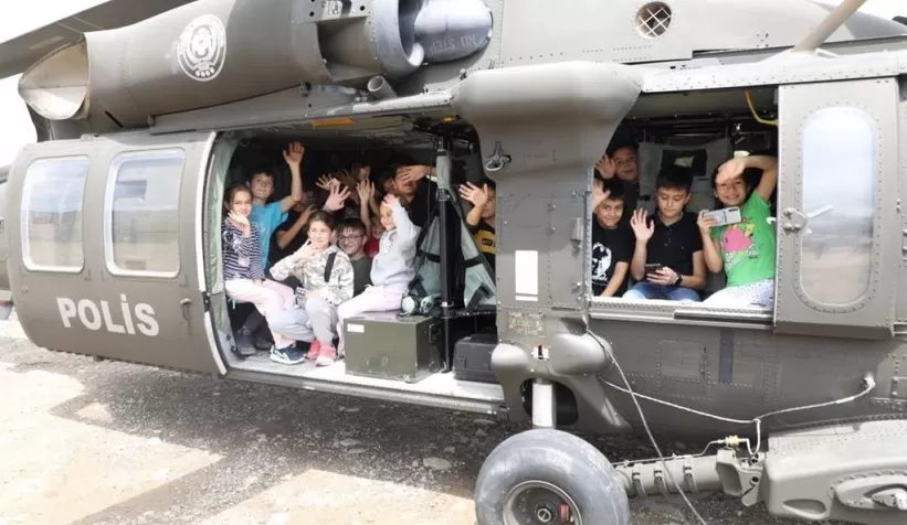 Süleyman Soylu çocukları kırmadı: Helikoptere bindirdi
