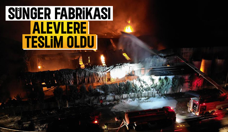 Sünger fabrikası yandı