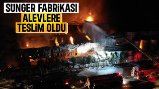 Sünger fabrikası yandı