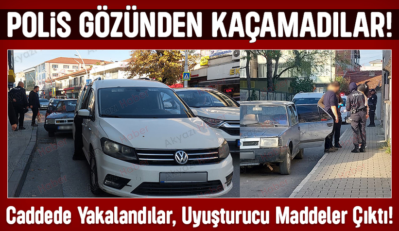 Şüpheli Araç Caddede Durduruldu, Uyuşturucu Maddeler Ele Geçirildi