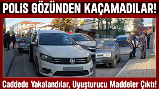 Şüpheli Araç Caddede Durduruldu, Uyuşturucu Maddeler Ele Geçirildi
