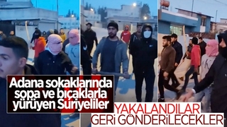 Suriyeli gençler, sokakta sopa ve döner bıçağıyla yürüdü