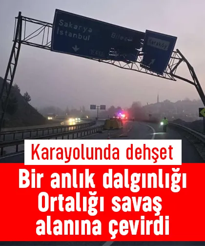 Sürücünün dalgınlığı karayolunda dehşet yaşattı