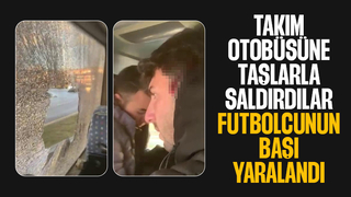 Takım otobüsüne taşlı saldırı
