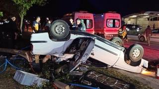Takla atan otomobildeki kişi hayatını kaybetti