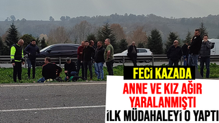 Taklalar atan araçta anne ve kızı ağır yaralandı