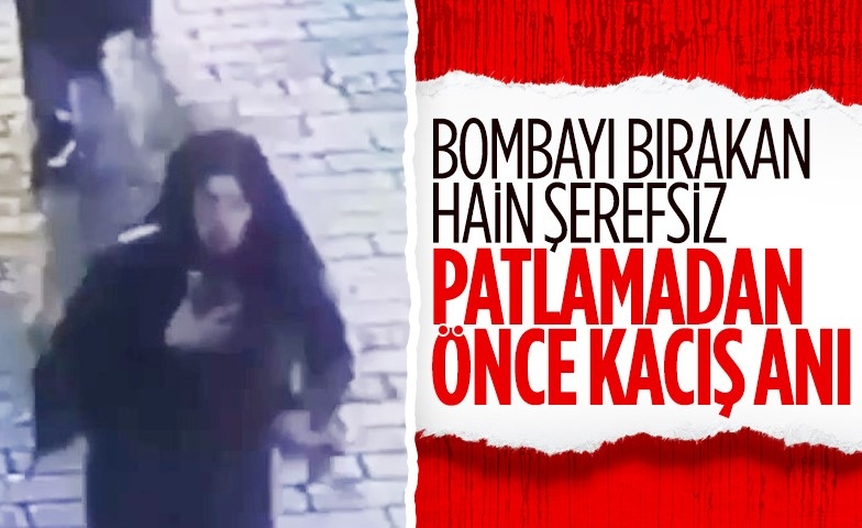 Taksim'de bomba bırakan kadın teröristin kaçış anı