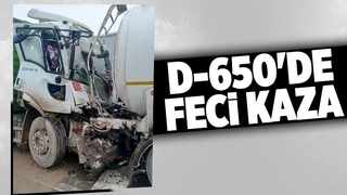 Tankere çarpan kamyonun sürücüsü ağır yaralandı