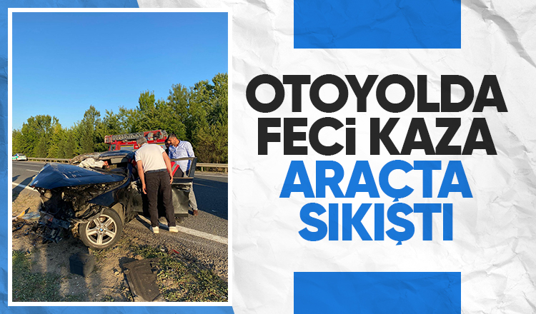 Tankere çarpan otomobilin sürücüsü yaralandı