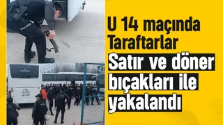 Taraftarlar satır ve döner bıçakları ile yakalandı