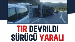 Taraklı yolunda tır devrildi