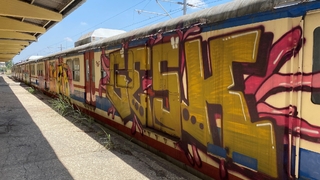 Tarihi boş vagonlar grafiticilerin mekanı oldu