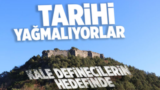 Tarihi kale defineciler tarafından yağmalanıyor