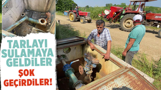  Tarla sulamaya gelen çiftçiye şok