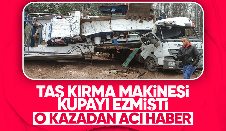 Taş makinesinin devrildiği kazada 1 kişi öldü