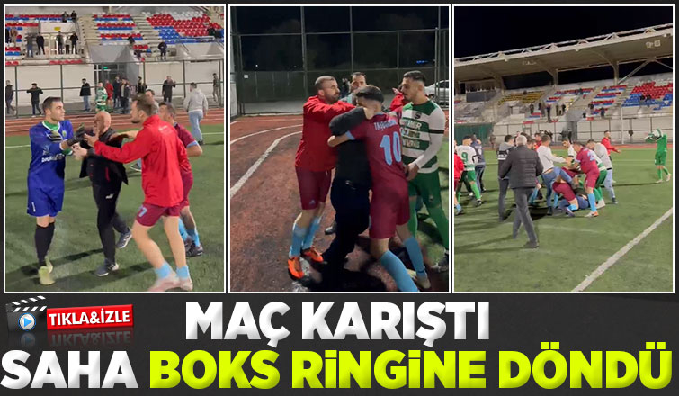 Taşburun-Beşköprü maçında saha boks ringine döndü