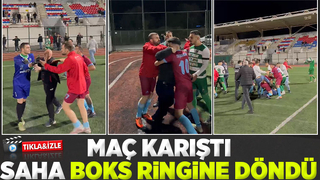 Taşburun-Beşköprü maçında saha boks ringine döndü