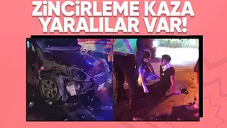 Taşburun yolunda zincirleme kaza yaralılar var