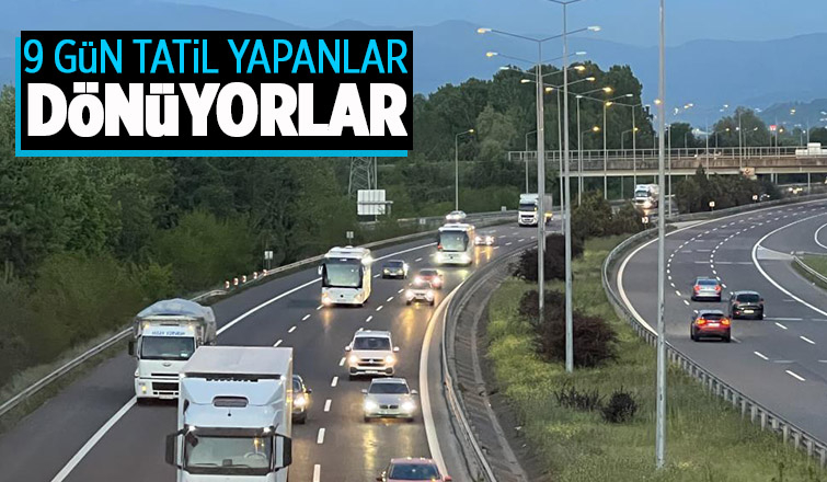 Tatilden dönenler otoyolda yoğunluk oluşturdu  Ramazan Bayramı’nı memleketlerine geçirip tatili 9 g