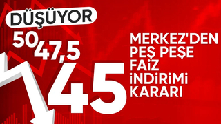 TCMB, Ocak 2025 politika faizini yüzde 47,5'ten yüzde 45’e indirdi
