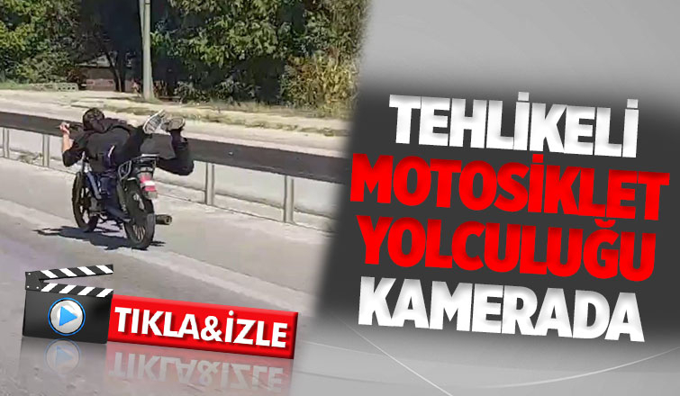 Tehlikeli motosiklet yolculuğu kamerada