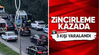 TEK çıkışında zincirleme kaza: 3 yaralı