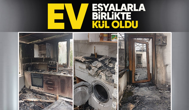 Tek katlı ev yandı