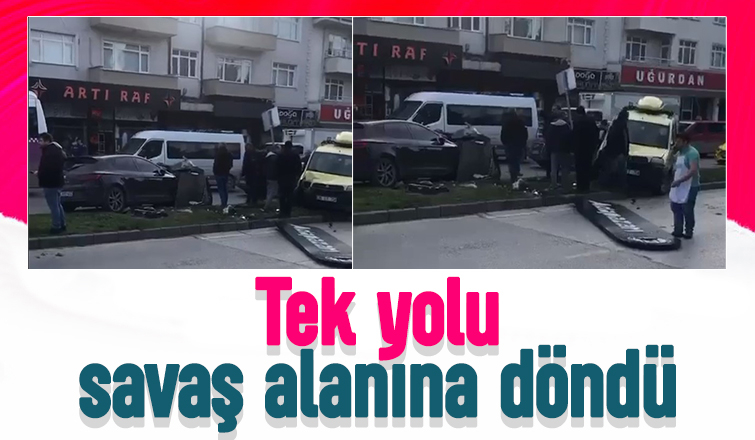 Tek yolunu savaş alanına çeviren kaza
