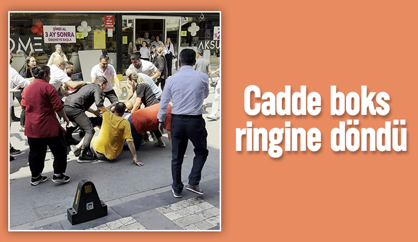 Tekme ve yumrukların havada uçuştuğu kavga kamerada