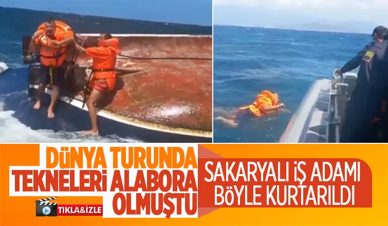 Teknesi batan Sakaryalı iş adamı böyle kurtarıldı