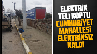 Tel koptu mahalle elektriksiz kaldı