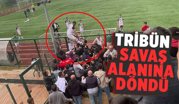 Tellere çıkan futbolcu, çivili kramponla taraftara böyle tekme attı