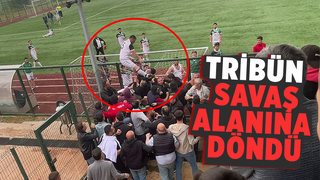 Tellere çıkan futbolcu, çivili kramponla taraftara böyle tekme attı