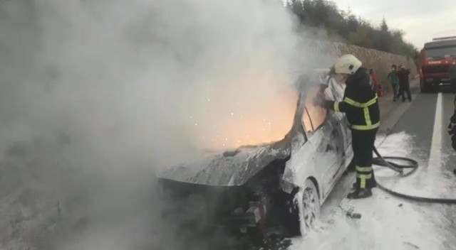 TEM'de alev alev yandı