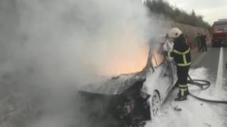 TEM'de alev alev yandı