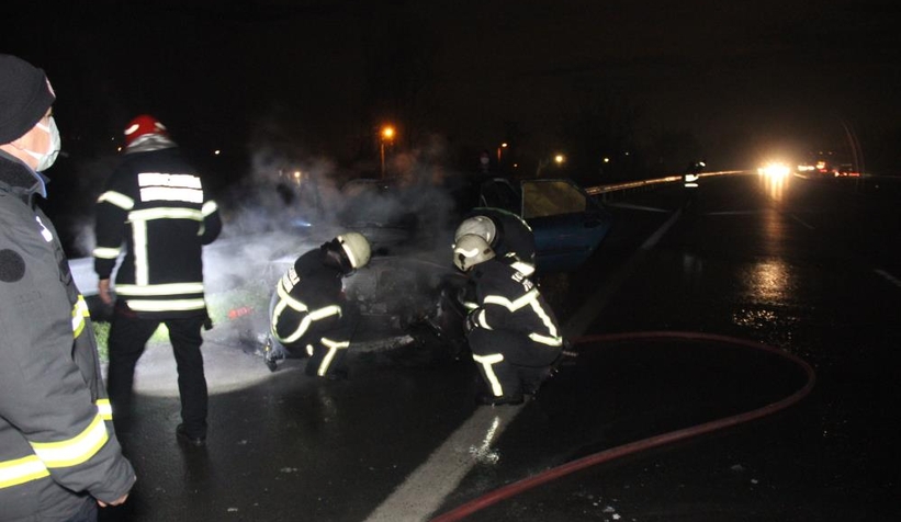 TEM'de alev alev yandı