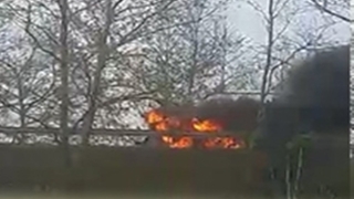 TEM'de alev alev yandı