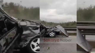 TEM'de bariyerlere girdi