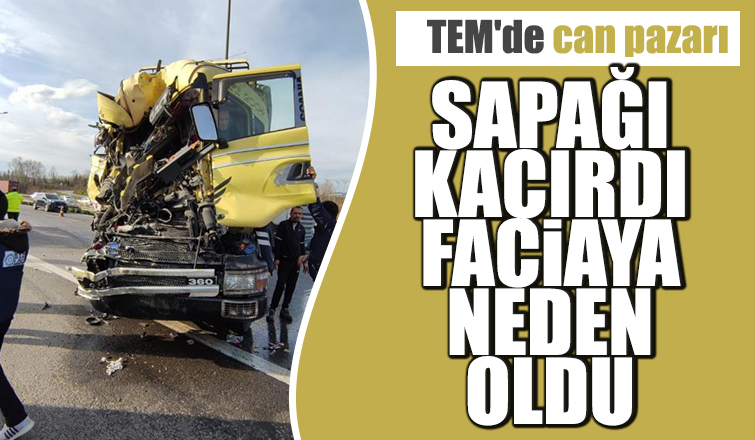 TEM'de tır yolcu otobüsünü biçti