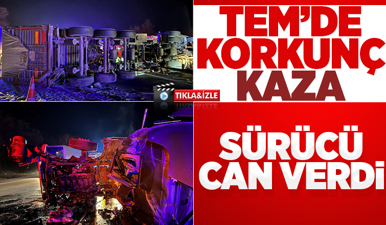TEM'de feci kaza; Sürücü can verdi