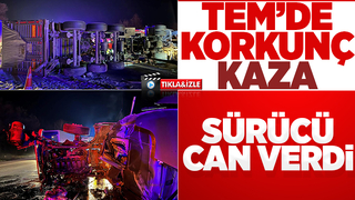 TEM'de feci kaza; Sürücü can verdi