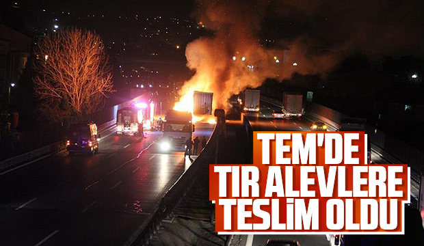 TEM'de tır yandı