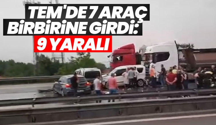 TEM'de zincirleme kaza: 2'si çocuk 9 yaralı