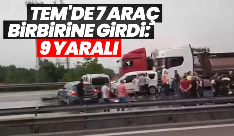 TEM'de zincirleme kaza: 2'si çocuk 9 yaralı