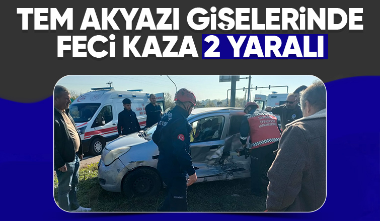 TEM kavşağında minibüs otomobile çarptı 2 yaralı