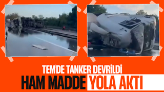 TEM Otoyolu'nda tanker kazası